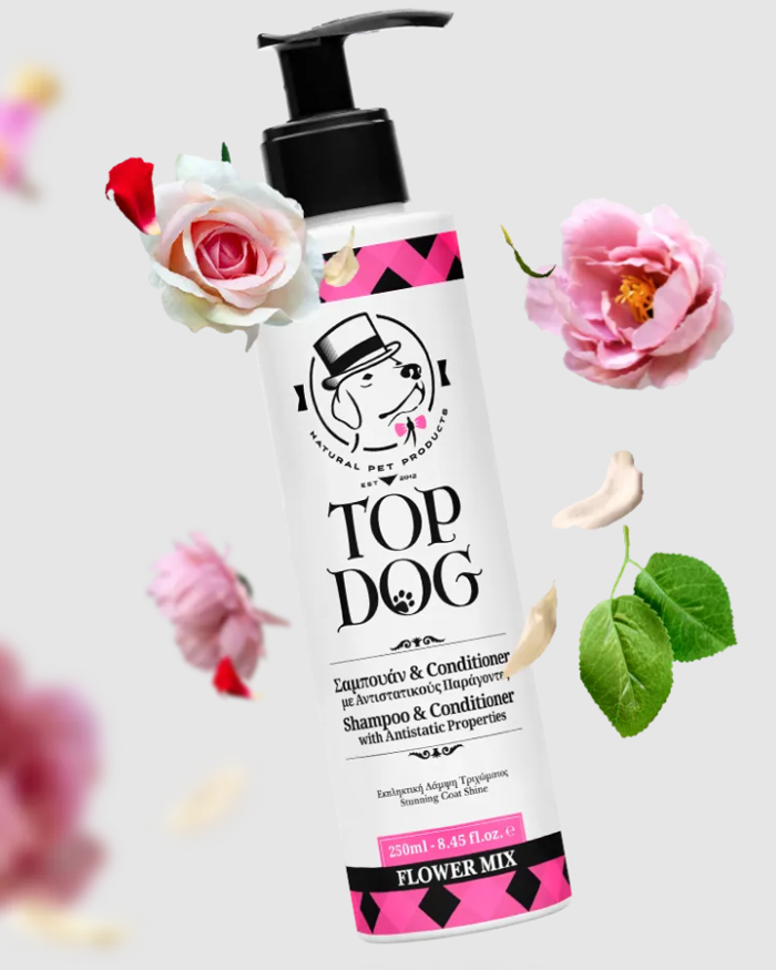 Top Dog Sampouan Skulou me Malaktiko kai Aroma Flower Mix 250ml